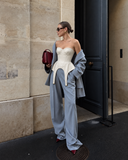 Corset Sculptural cu detalii metalice Ivory