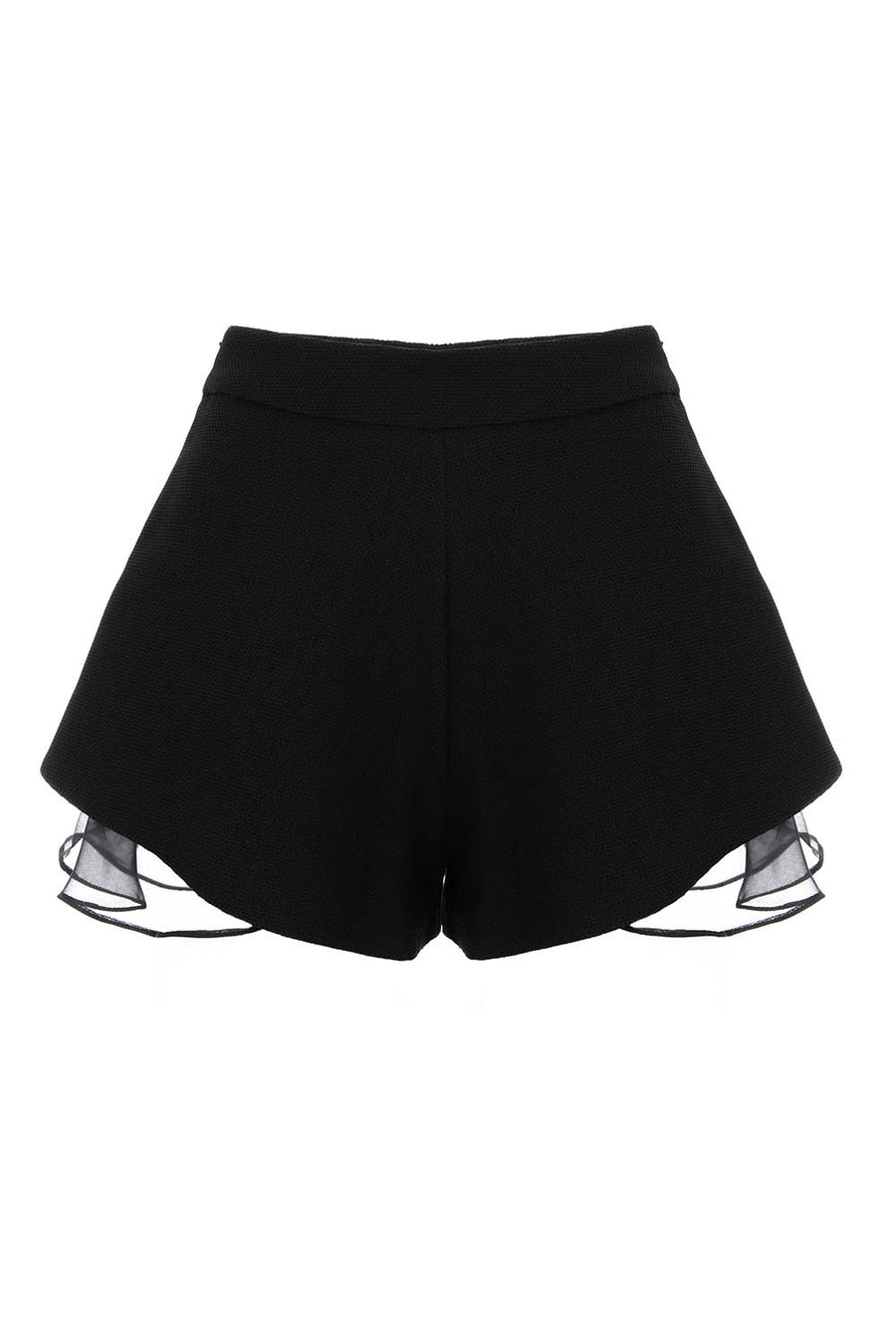 Pantaloni scurti cu volan din matase