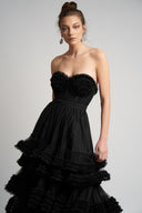 Monarch dress with ruffles