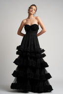 Monarch dress with ruffles