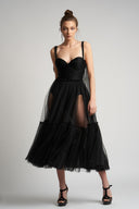 Rochie din tulle cu body incorporat