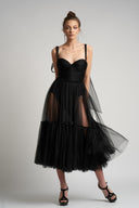 Rochie din tulle cu body incorporat