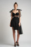 Rochie asimetrică cu corset transparent