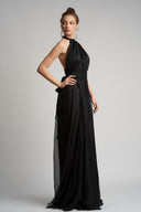 Rochie maxi din matase cu un umar gol