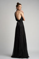 Rochie maxi din matase cu un umar gol
