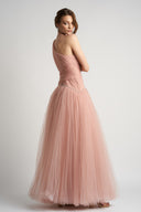 Tulle dress with shiny detail