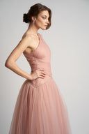 Tulle dress with shiny detail