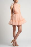 Tulle mini dress with open back