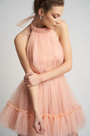 Tulle mini dress with open back