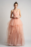 Rochie din tulle cu detaliu din perle