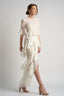 Rochie lunga cu volane  si corset integrat
