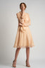 Rochie midi din voal de matase cu esarfe
