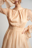 Rochie midi din voal de matase cu esarfe