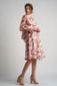 Rochie midi din voal de matase cu esarfe Polka Dot