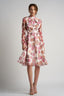 Rochie midi din voal de matase cu esarfe Polka Dot
