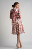 Rochie midi din voal de matase cu esarfe Polka Dot