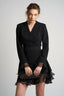 Rochie sacou cu volane din matase cu cordon