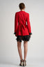 Rochie sacou cu volane din matase cu cordon