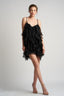 Rochie Lucky scurta din matase cu volane ample