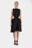 Rochie midi din matase cu pliseuri si decupaje laterale