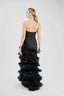Rochie eleganta cu corset si fusta din volane suprapuse