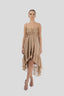 Rochie matase midi asimetrica cu bust fronsat tip fluture