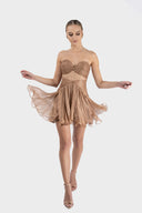 Rochie mini cu bust fronsat si talie accentuata