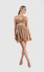 Rochie mini cu bust fronsat si talie accentuata