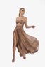 Rochie lunga din matase peliculizata si dantela Chantilly