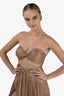 Rochie lunga din matase peliculizata si dantela Chantilly
