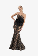 Rochie lunga sirena cu floare detasabila
