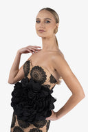 Rochie lunga sirena cu floare detasabila