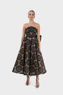 Rochie midi cu funda detasabila din organza