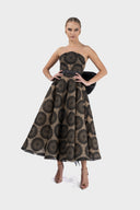 Rochie midi cu funda detasabila din organza