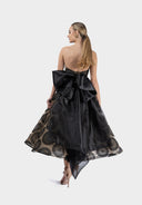 Rochie midi cu funda detasabila din organza