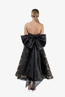 Rochie midi cu funda detasabila din organza