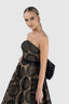 Rochie midi cu funda detasabila din organza