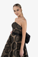 Rochie midi cu funda detasabila din organza