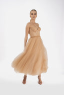Rochie midi din tulle cu corset