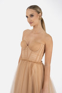 Rochie midi din tulle cu corset