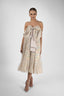 Rochie din matase peliculizata cu funda oversized
