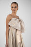 Rochie din matase peliculizata cu funda oversized