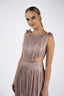 Rochie mini din tull de matase cu decupaje laterale