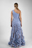 Rochie de gala couture cu un umar si detalii dramatice