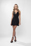 Rochie mini glam cu floare detasabila