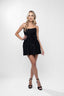 Rochie mini din dantela chantilly cu floare maxi