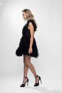 Rochie mini cu volane sculpturale
