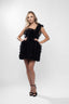 Rochie mini cu volane sculpturale