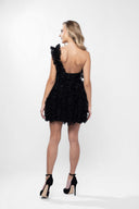 Rochie mini cu volane sculpturale