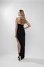 Rochie lunga cu funda maxi si slit lateral